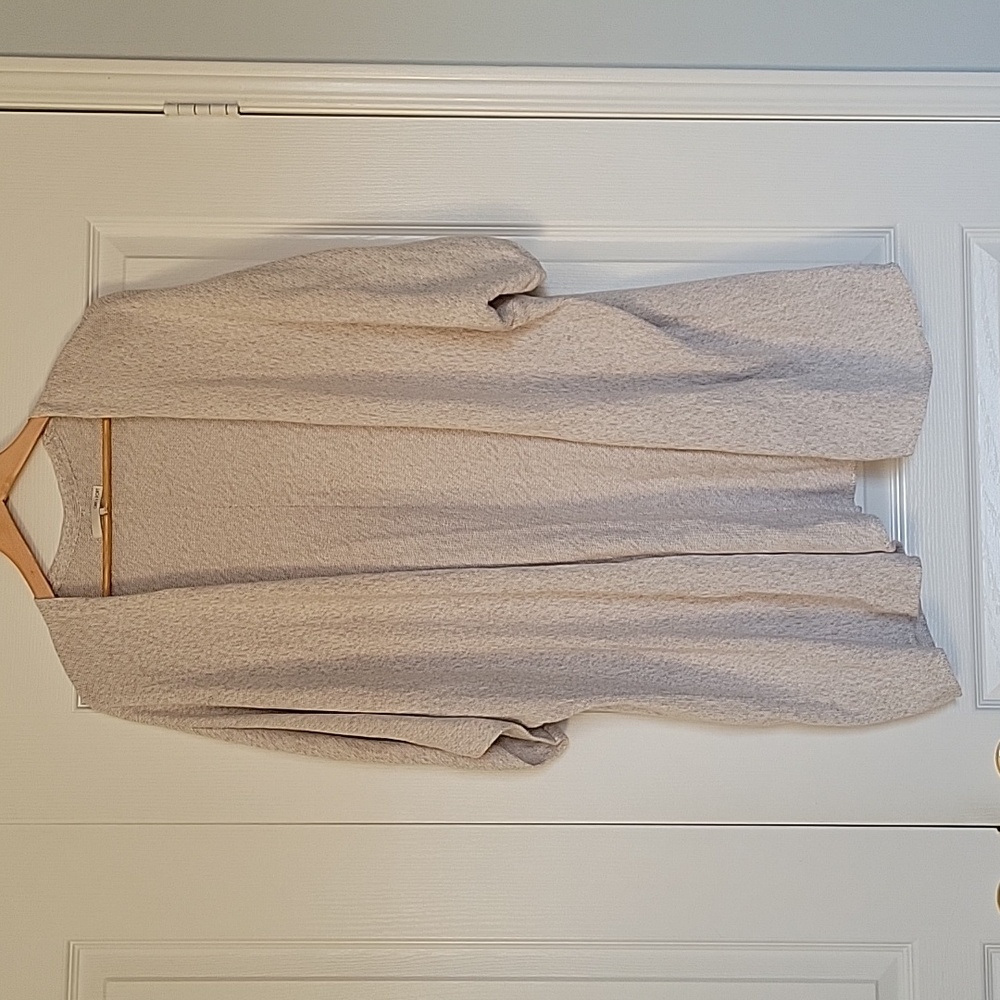 Oak + Fort 100% Cotton Creamy Taupe Half Sleeve Batwing Open Cardigan